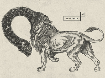 HYBRID - Lion Snake animal artwork beast concept creature drawing hybrid illustration kudu monster paper pencil