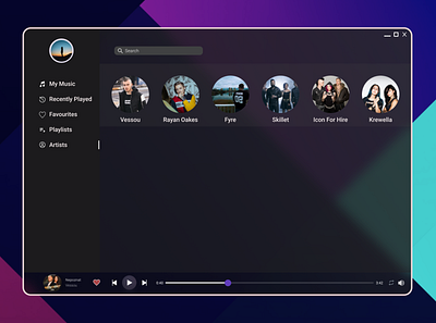 My Music Player Desktop Concept / First Screen / app figma figmadesign minimal my work ui ui design