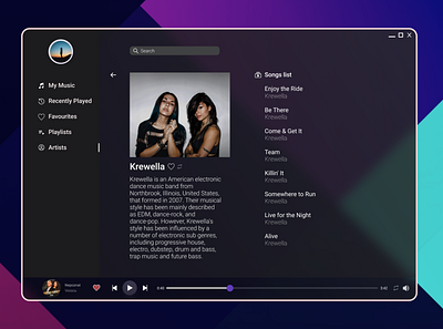 My Music Player Desktop Concept / Second Screen / adobe xd app design desktop figma figmadesign icon like minimal music my work ui ui design ux