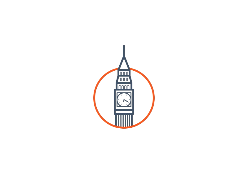 Big Ben Tower icon + animation after effect animation bigben flat gif icon icon design illustrator