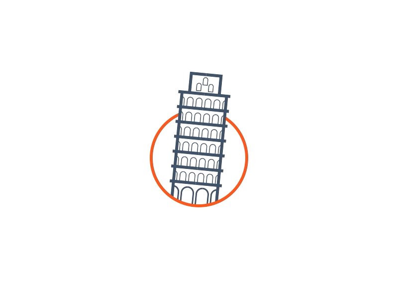 Tower of Pisa - icon + animation animated animation icon icon design illustration italy line art pisa saigon ux vector vietnam