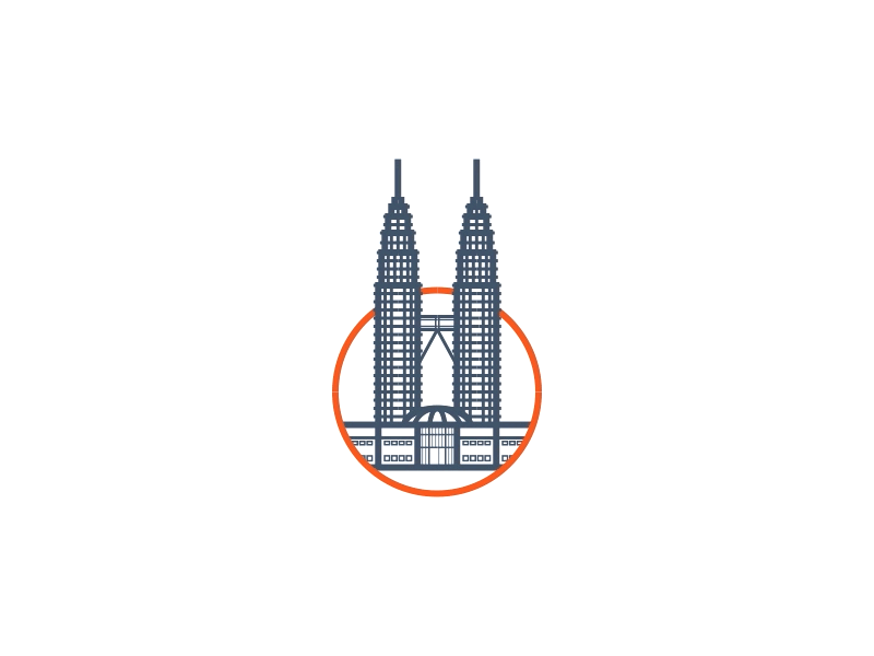 Petronas Twin Towers ICON + ANIMATION animation flat gif icon icon design illustrator ux