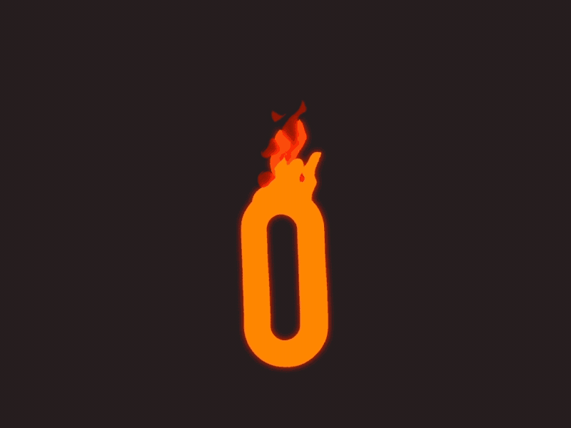 Fire Font - 0 2d after effects animated animation fire font handmadefont letter motion design motion graphics typeface typography