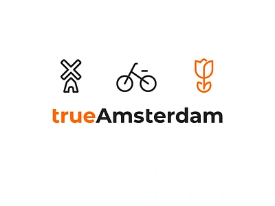 True Amsterdam Logo amsterdam branding clean design dribbble icon illustration logo netherlands typography vector