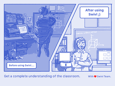 Swivl - Way to Success classroom comics educations illustrations illustrator robot swivl swivl team teacher way to success