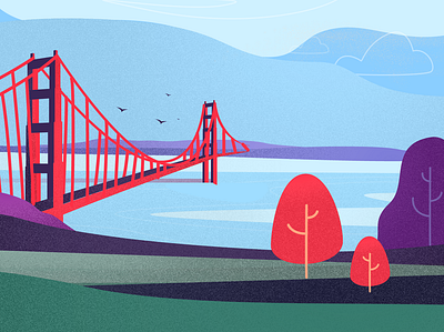 Golden Gate Bridge bg bridge clean golden gate bridge illustration san francisco sf sky