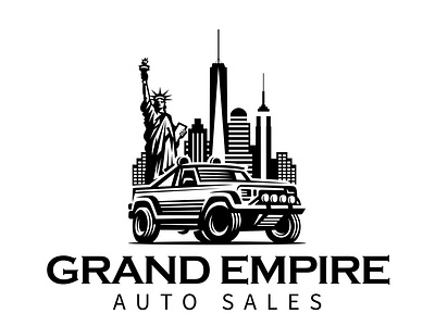 GRAND EMPIRE AUTO SALE LOGO auto logo automobile logo branding car car logo character design digital art google behance graphic design illustration logo muzamil bin ibrahim muzamil ibrahim newyork logo nyc logo