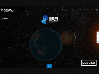 Website Bepi Colombo Mision WebGL Map bepicolombo map mission space webgl website
