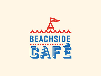 Beachside Café Logo beach brand british cafe coast logo seaside simple