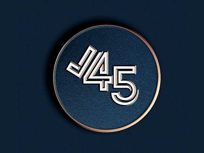 45th Anniversary Logo Idea . 45 anniversary badge branding logo pin