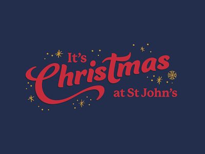 Christmas at St John's 2019 blue christmas design logo typography