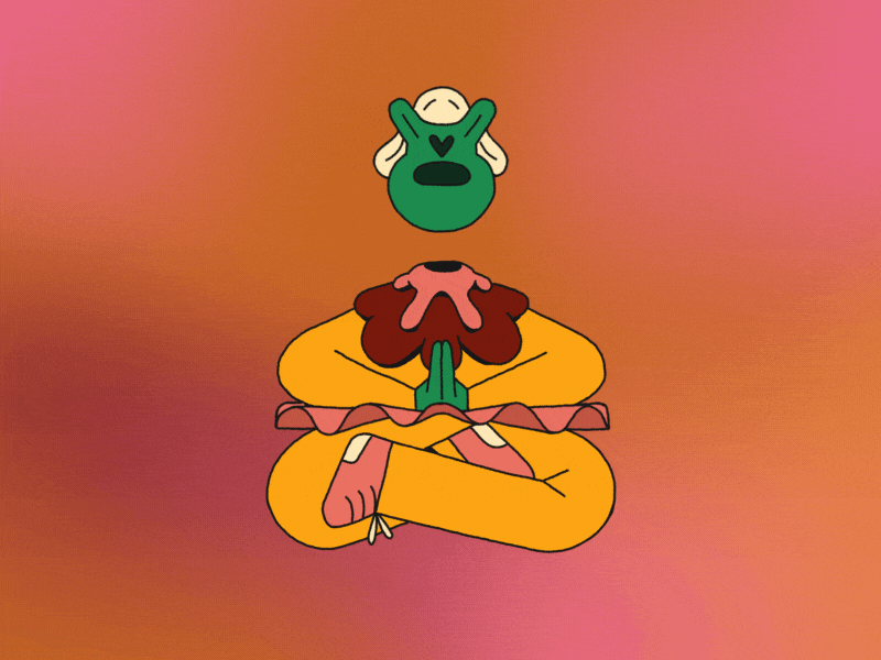 Meditation teacher 2d animation animation character illustration meditation procreate