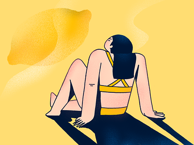 Lemon sun illustration lemon