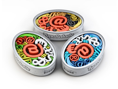 Glyph Cans 3d 3d font cans font kulinsky metal type typography