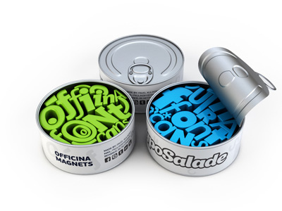 Officina Futura Cans 3d 3d font cans font kulinsky metal type typography