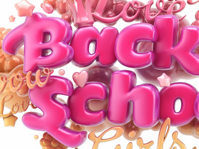 Back 2 School 3d back to school font pavel kulinsky render type typography