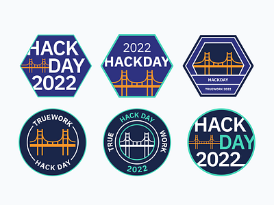 Truework Hack Day badges san francisco stickers