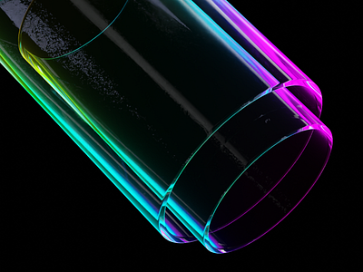 Holographic tube 3d blender branding ui
