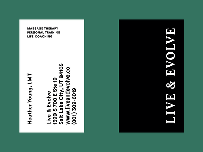 Live & Evolve Business Card branding business card graphic design typography