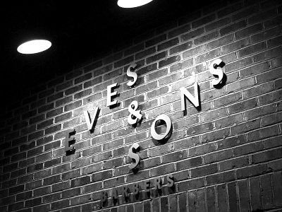Eves & Sons Barbers Primary Signage branding graphic design logo signage typography