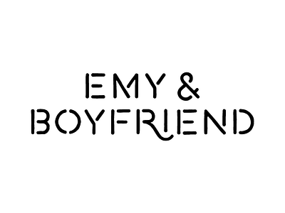 Emy & Boyfriend Wordmark graphic design lettering logotype stencil typography wordmark