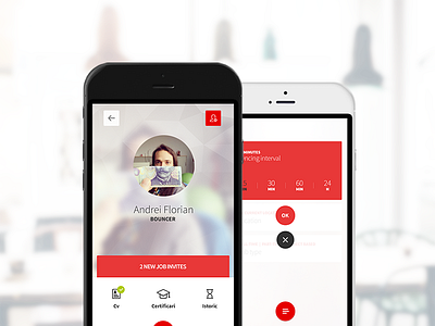 Profile & Sync Screens | HR app app cards hr interface job material design mobile recruitment ui ux