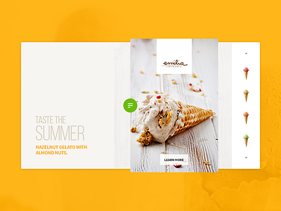 Summer senses gelato hazelnut icecream interface minimal design summer ui ux
