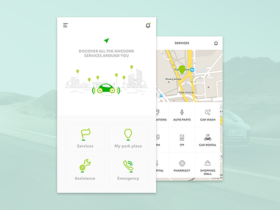 An app for drivers car design driver interface ios minimal service ui ux