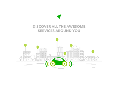 Driver's help in the city car design driver interface ios minimal service ui ux