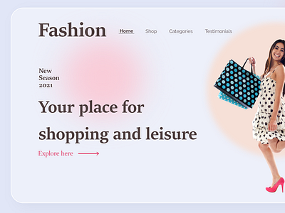 Glassmorphism_Fashion Website fashion fashion website design figma glassmorphism trend uiux website design