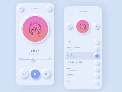 neumorphism music ui