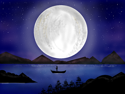 MSPAINT Wallpaper design digital illustration digital painting moon moonlight ms paint wallpaper