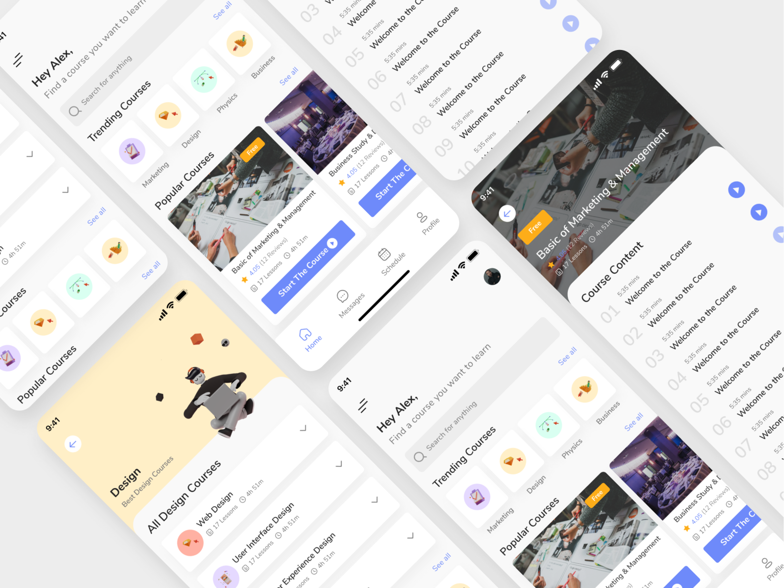Learning App UI by Rajat Sikder on Dribbble