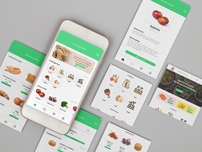 Grocery app application design figma graphic design grocery illustration mobile ui ux virtual stores web webdesign