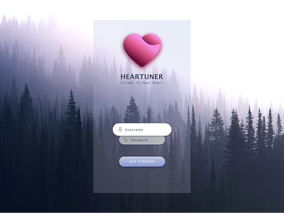 Heartuner app concept clean heart logo ios log in twin peaks ui ui design ui designer user experience user interface ux ux designer