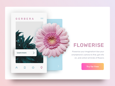 FLOWERISE — a flower-hunting AR app concept ❀ ar augmented reality clean flowers ios minimal ui ui design ui designer user experience user interface ux