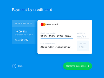 Daily UI 002 Credit Card Checkout checkout daily dailyui payment ui