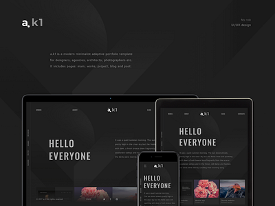 a.k1 Portfolio Template agency blog clean designer designer portfolio minimal portfolio template typography