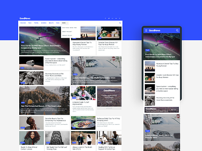 GoodNews - Responsive Template for News Websites adaptive design grid layout magazine modern news news design news feed template template design themeforest
