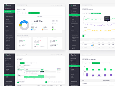 Giraff.Io desktop chart dashboard dashboard design desktop app diagrams filters graph modern pie chart statistics tables ui ux