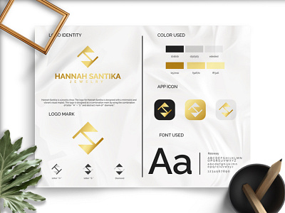 Logo for Hannah Santika ( JEWELRY ) app app icons best logo brand logo branding design diamond graphic design icon jewelry logo luxury luxury logo presentation wordmark logo