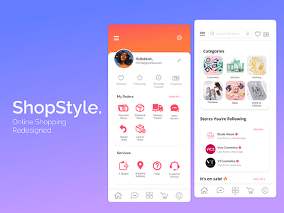ShopStyle App UI app design shopping shopping app ui