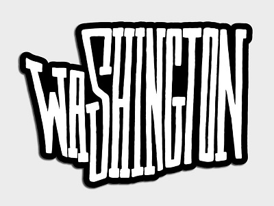 Washington State Sticker hand drawn hand lettering illustration lettering pnw sticker typography washington