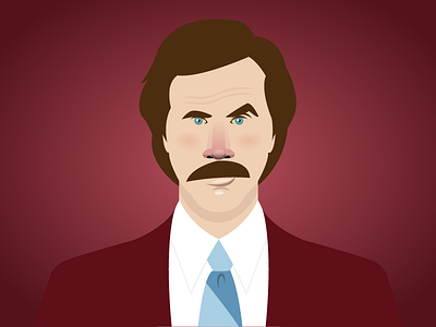 Anchorman burgundy illustration movies poster print ron will farrell