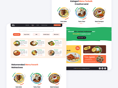 Creative Land (CL) UB Landing Page Redesign cafetaria cafetaria ui cafetaria website redesign canteen website cl ub redesign creative land ub ui ux user interface website website redesign
