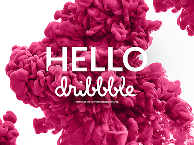 Hello Dribbble! abstract design dribbble first hello ink pink shot