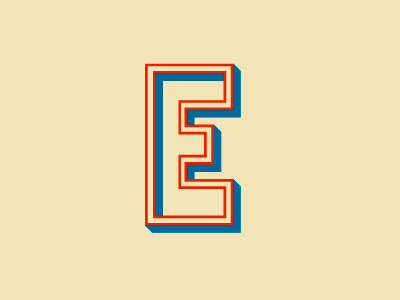 E at "Letters for press" lettering type design