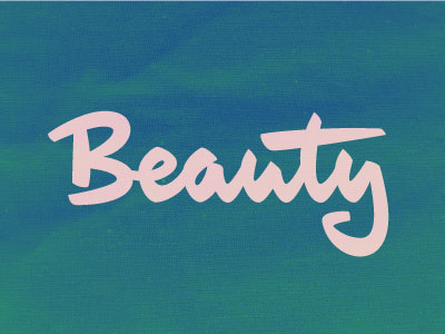 Beauty upright lettering type design