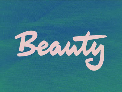 Beauty Slanted lettering type design