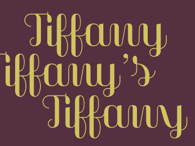 'Tiffany for Tiffany'. New display typeface